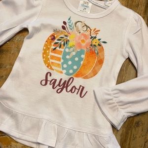 Fall pumpkin ruffle shirt